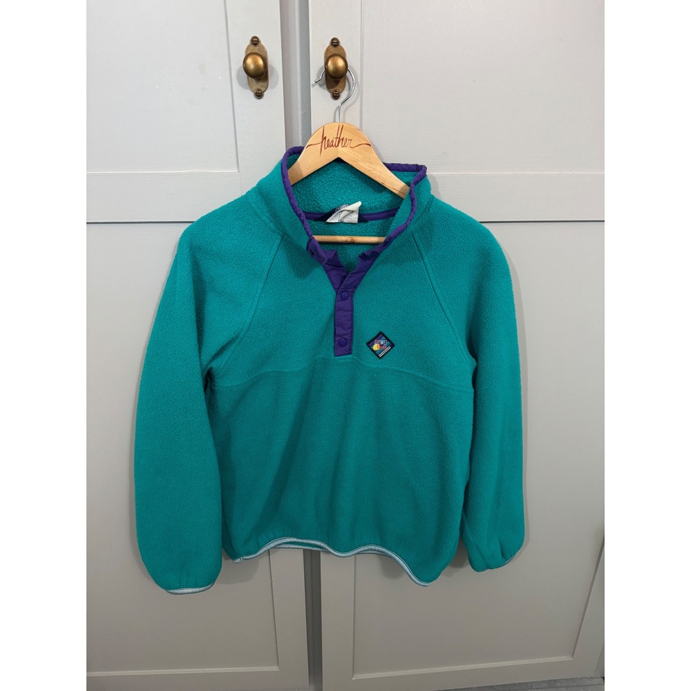 Vintage outdoors woolrich Summit Gear Fleece Pullover Snap Neck Made in USA